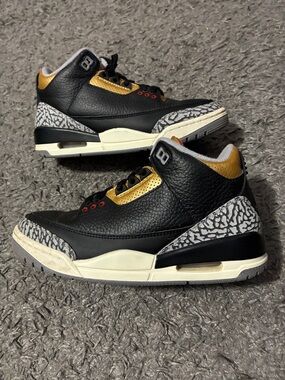 Jordan 3 black cement gold